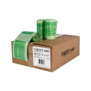 EcoSafe 2.5 Gal Certified Compostable Trash Bags 16"x17" - Roll of 30 - 1 of 2