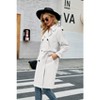 Imily Bela Womens Windproof Double Breasted Classic Lapel Slim Long Trench Coat with Belt - 2 of 4