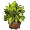 Nearly Natural Variegated Dieffenbachia with Large Hexagon Silk Plant - 2 of 3