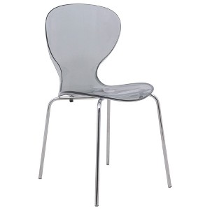 LeisureMod Oyster Modern Acrylic Dining Side Chair - 1 of 4