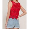 Women's Wo's Cotton Crochet Crop Tank Top - Active Basic - 2 of 4