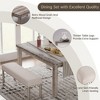 4-Pieces Rustic Rectangular Wood Grain Top Dining Table with Chair and Bench Set for Farmhouse Kitchen 4 Seats - 3 of 4