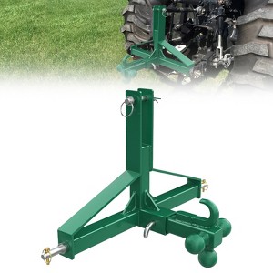 Tractor 3 Point Quick Hitch - 2" Receiver & 4-Way Ball Mount for Tractor Standard Category 1, 10,000Lb Capacity 3 Point Trailer Hitch for Implements - 1 of 4