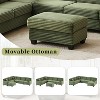 ModernLuxe Upholstered L-shaped Sofa Sectional Sofa with Movable Ottoman & Side Storage Pockets, Black/Gray/Green - 4 of 4