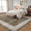 Modern Washable Area Rug for Living Room, Bordered Minimalist Home Decorative Carpet, Non Slip Soft Bedroom Rugs - 4 of 4