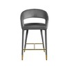 Meridian Furniture,Destiny Grey Velvet Stool - 3 of 4