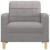 vidaXL Sofa Chair - Light Gray 1-Seater Fabric Lounge with Sturdy Plywood and Metal Frame for Home and Office Use - 2 of 4