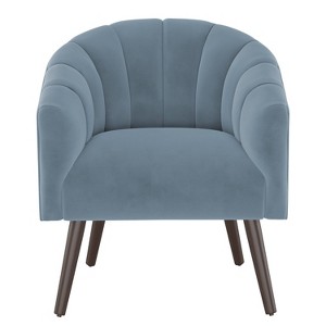 Modern Barrel Chair in Velvet Ocean Blue - Project 62 , Blue Blue