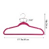 VECELO 30/50/60/100 pk Velvet Clothes Hangers Non Slip & Space-Saving Clothes Hangers with Finger Clips & Tie Rack 9 Color - 3 of 4