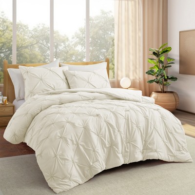Peace Nest Pintuck Comforter Set, Bedding Set for All Season, Comforter and Pillowcases Set
