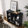 Open Wooden Open Shelf Bookcase, Freestanding Display Storage Cabinet with 7 Cube Storage Spaces - 2 of 4