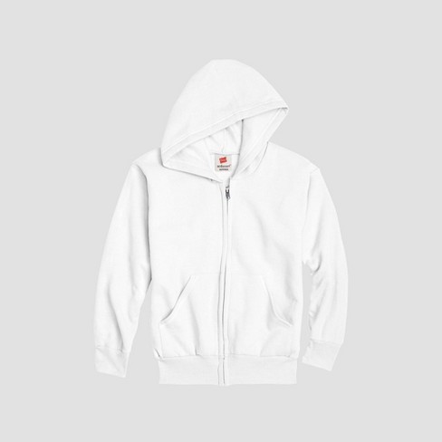 Hanes Kids' Comfort Blend Eco Smart Full-zip Hoodie - White L : Target