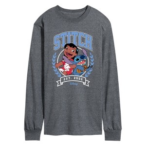 Men's - Disney - Stitch Collegiate Group Long Sleeve Graphic T-Shirt - 1 of 3