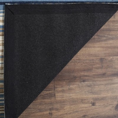 Marbella Blue and Beige Hand Loomed Wool Rug 4' x 6'
