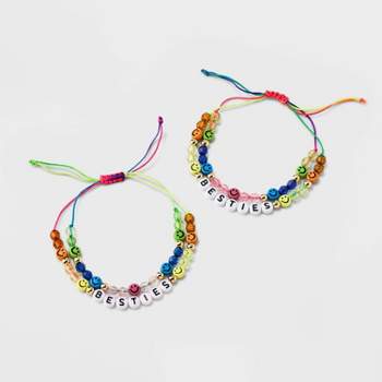 Girls' 2pk Best Friends Bracelet Set with Smiley Face Beads - Cat & Jack™