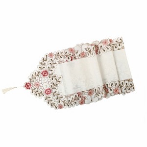 PiccoCasa Polyester Vintage Flower Embroidery Tassel Kitchen Decor Table Runner Cloth 15.75"x59.06" Multicolor 1 Pc - 1 of 4