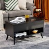 Yukimo 31.5 Inch Lift-Top Coffee Table with Hidden Storage, 2 Open Shelves, Modern Rectangle Design - 2 of 4