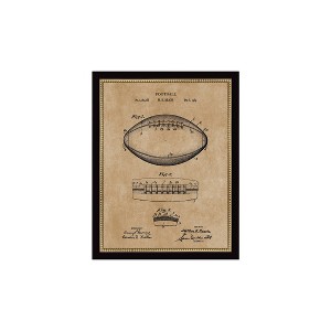 Petal Lane 7"x9" Vintage Football Map Beaded Framed Wall Art Black - 1 of 4
