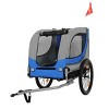 49'' Folding Dog Bike Trailer,All Terrain Pet Carrier with Steel Frame,Mesh Windows,Rain Cover And Hitch for Outdoor Biking–LAOTIES - 2 of 4