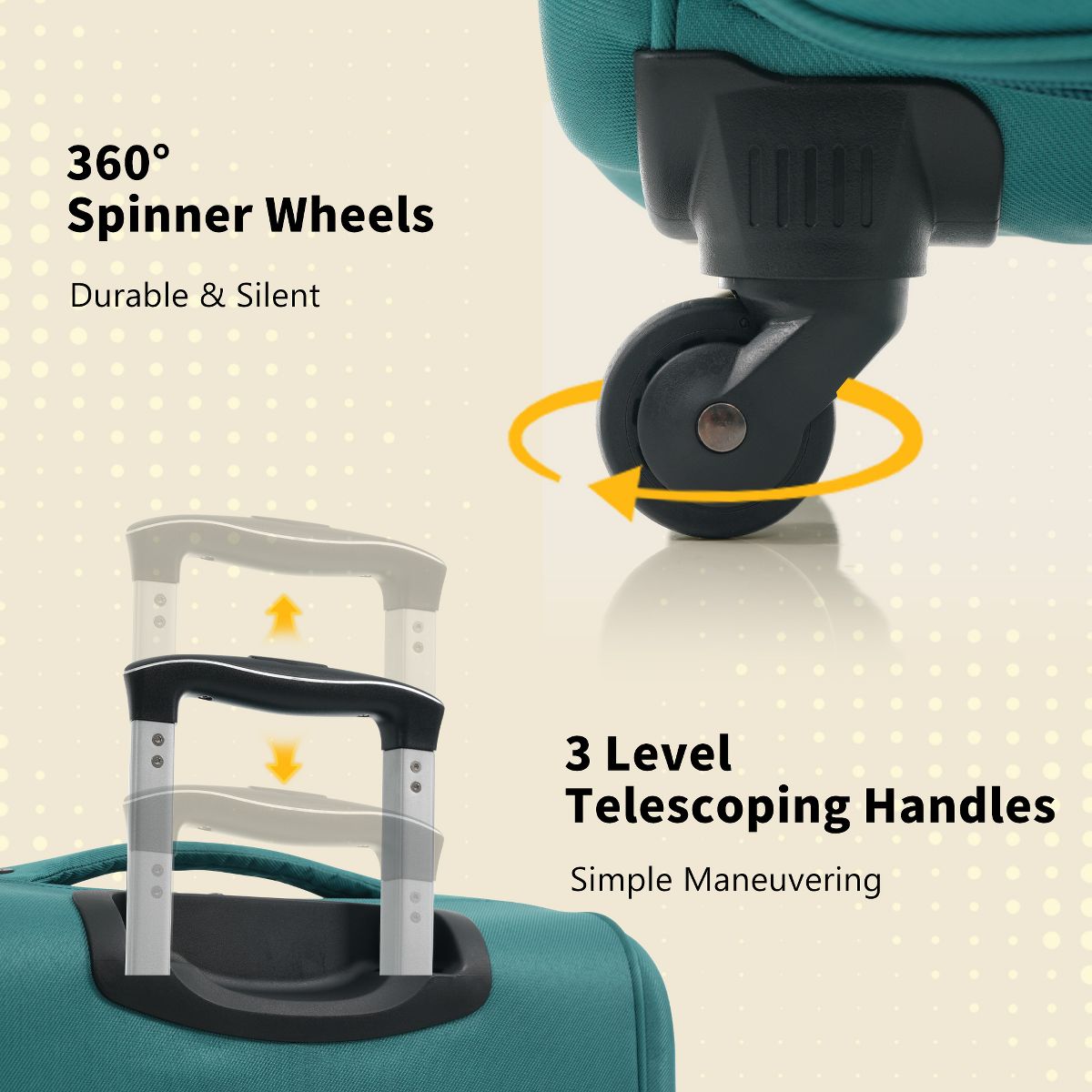 Polibi Ligheweight Expandable Luggage Set of 4, 18"/22"/26"/30" Suitcase with Spinner Wheels, TAS Lock - thumbnail 10