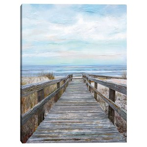Masterpiece Art Gallery 30"x40" Pier Pressure by Studio Arts Unframed Wall Canvas: Modern Ocean Landscape Artwork - 1 of 4