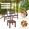 Bestier 3-Piece Patio Bistro Set with Coffee Table, Eucalyptus Wood Chair with Rattan Wicker Back & Seat, Outdoor Furniture Set for Garden, Balcony - 4 of 4