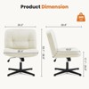 NicBex PU Leather Adjustable Height Home Office Desk Chair,No Wheels Armless Swivel Chair with Cross Legs,Desk Chair for Living Room,Bedroom - 3 of 4