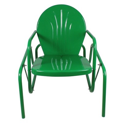 Northlight Outdoor Retro Metal Tulip Glider Patio Chair, Green