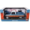 1976 GMC Sierra Grande 15 Pickup Truck Blue Metallic with White Top and Woodgrain Sides 1/24 Diecast Model Cars by M2 Machines - 3 of 3