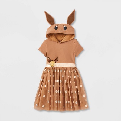 Brandclub - Girls'Pokémon Eevee Cosplay Dress - Brown XXL: Hooded ...