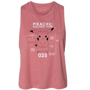Women's Pokémon Electric Type Graphic Racerback Tank - Heather Mauve - Small - 1 of 3