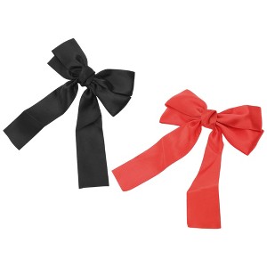 Unique Bargains Solid Bow Ribbon Duckbill Hair Clips 2 Pcs - 1 of 4