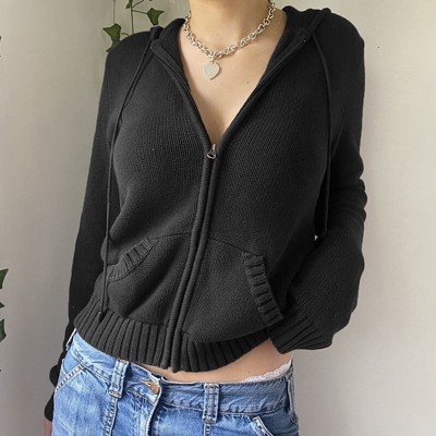 Clearlove Women's Zip Up Hoodies Cropped Jacket Hooded  Casual Long Sleeve Top