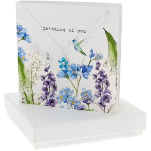 Pavilion Gift Company - Thinking of You - 10mm Silver-Plated Cubic Zirconia Flower Stud Earrings and 16.5"-18.5" Necklace - Jewelry Sets - 1 of 4