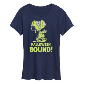 Women's - Peanuts - Halloween Bound Glow In The Dark Short Sleeve Graphic T-Shirt - 1 of 4