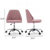 FONTOI Task and Office Chairs, Office Chair with Cross-Leg and Adjustable Height, Armless Swivel for Home Office, Pink, 20.4"*22.8"*29.3" - 2 of 4