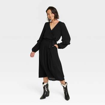 NWT Womens Knox Rose Black Long Sleeve Rayon Maxi Dress Plus Size 2X