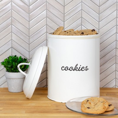 White Ceramic Retro Cookie Jar with Airtight Seal