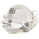 Gibson Netherwood 12 Piece Dinnerware Set in White with Cherry Silhouette