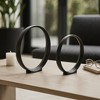 Sagebrook Home Set of 2 Metal Ring Sculptures - Modern Abstract Black Aluminum 12" and 14" Circular Sculpture Decor For Home or Office - 2 of 4