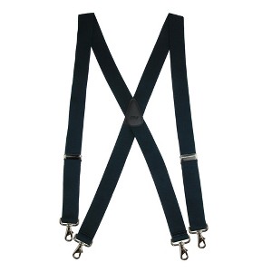 CTM Men's Big & Tall Elastic Solid Color X-Back Suspender with Swivel Hook Ends - 1 of 4