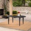 NicBex 38.25" Outdoor Dining Table,Oval  Patio Table with Rattan Wrapped Top for 3-4 Person,Outdoor Furniture,Gray - 4 of 4