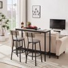 Okak 3-Piece Industrial Bar Height Dining Table Set & Chairs for Kitchen,Dining Room,Metal & Wood Bistro Dinette Set for Breakfast - 3 of 4