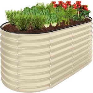 Best Choice Products 4x2x2ft Outdoor Raised Metal Oval Garden Bed, Planter Box for Vegetables, Flowers - 1 of 4