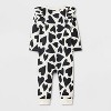 Baby Girls' Heart Ruffle Romper - Cat & Jack™ Cream - image 2 of 4