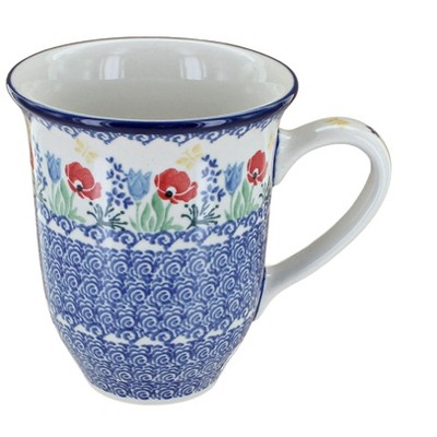 Blue Rose Polish Pottery 826 Ceramika Artystyczna Large Coffee Mug