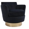 Lyngins Swivel Accent Chair with Stainless Steel Base,Upholstered Swivel Round Barrel Chair,Velvet Sofa Chair for Bedroom,Living Room - 4 of 4