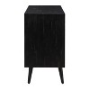 Treasure Trove Accents Three Door Credenza Meeko Black: Divided Storage, No Assembly, Acacia Surface - 3 of 4