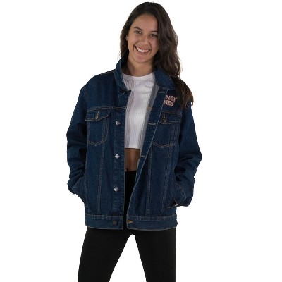 Members Only Women's Looney Tunes Denim Trucker Oversized Jacket