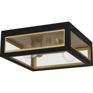 Bourbon 2-Light Matte Black Outdoor Flush Mount - 1 of 4